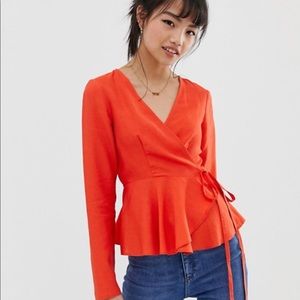 🔥 RED HOT Wrap tie front peplum